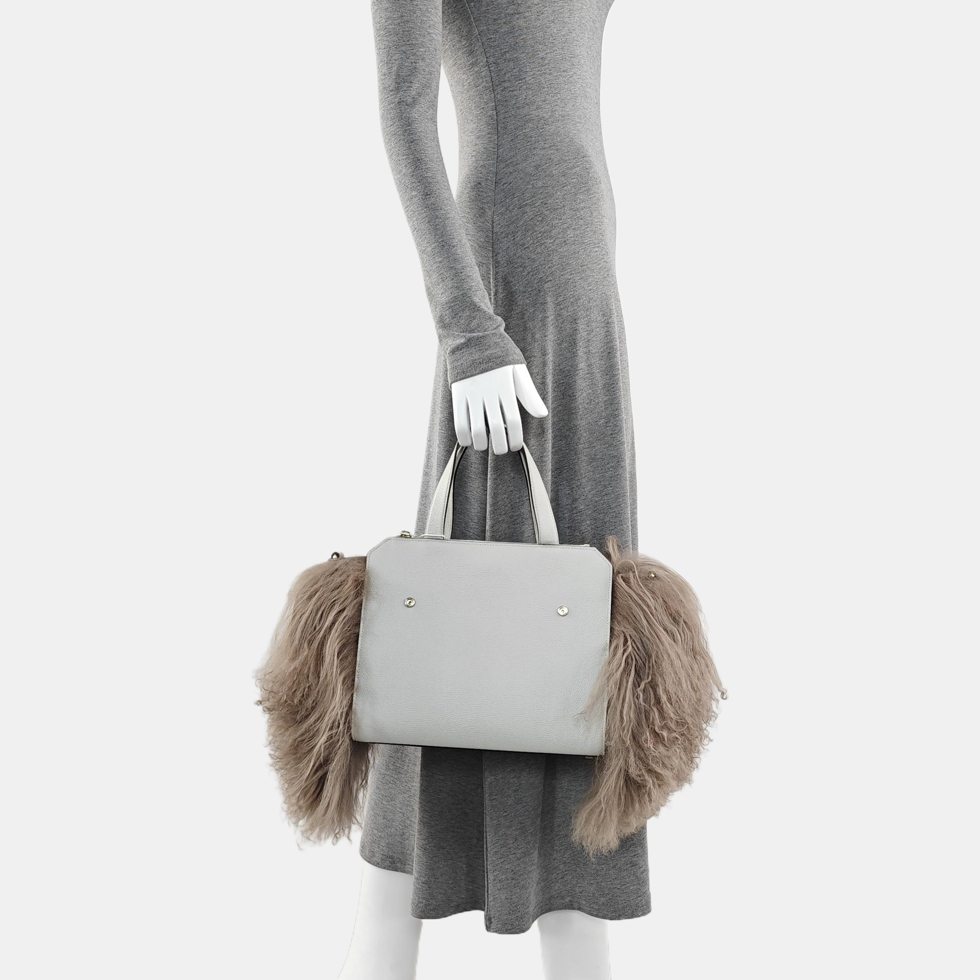 Calfskin Top Handle Bag White