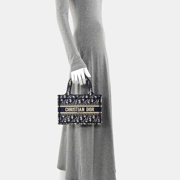 Book Tote Mini Oblique Canvas Blue
