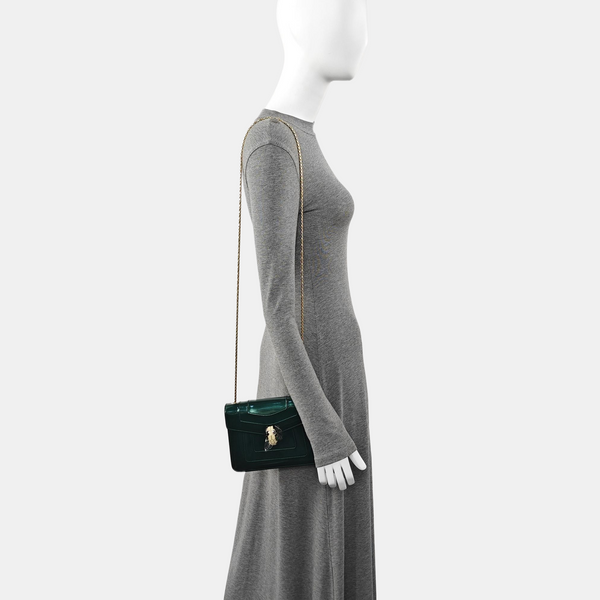 SERPENTI FOREVER Small Quilted Patent Leather Green