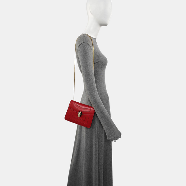 SERPENTI FOREVER Small Calfskin Red