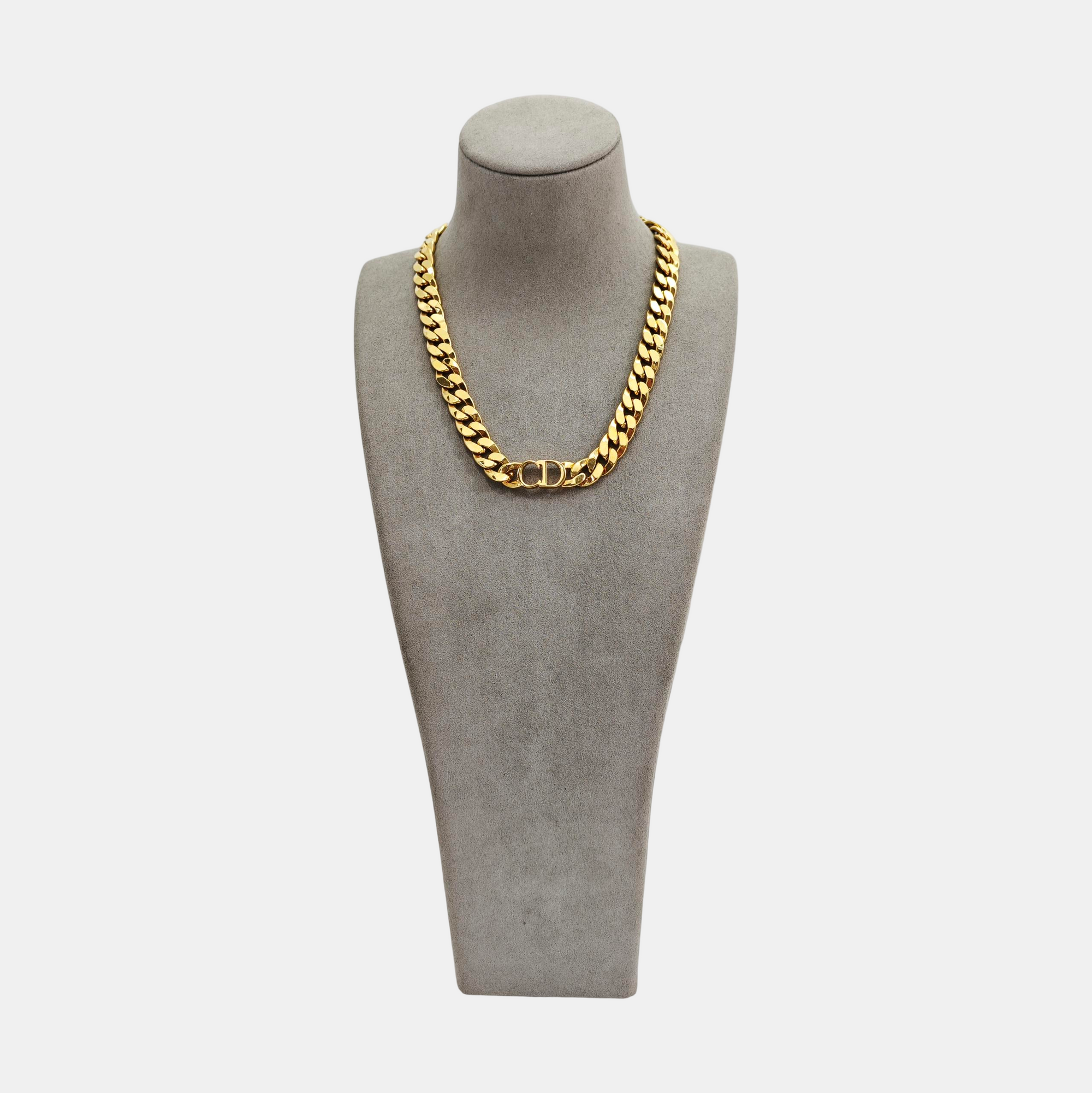 CD Icon Metal Gold Necklace