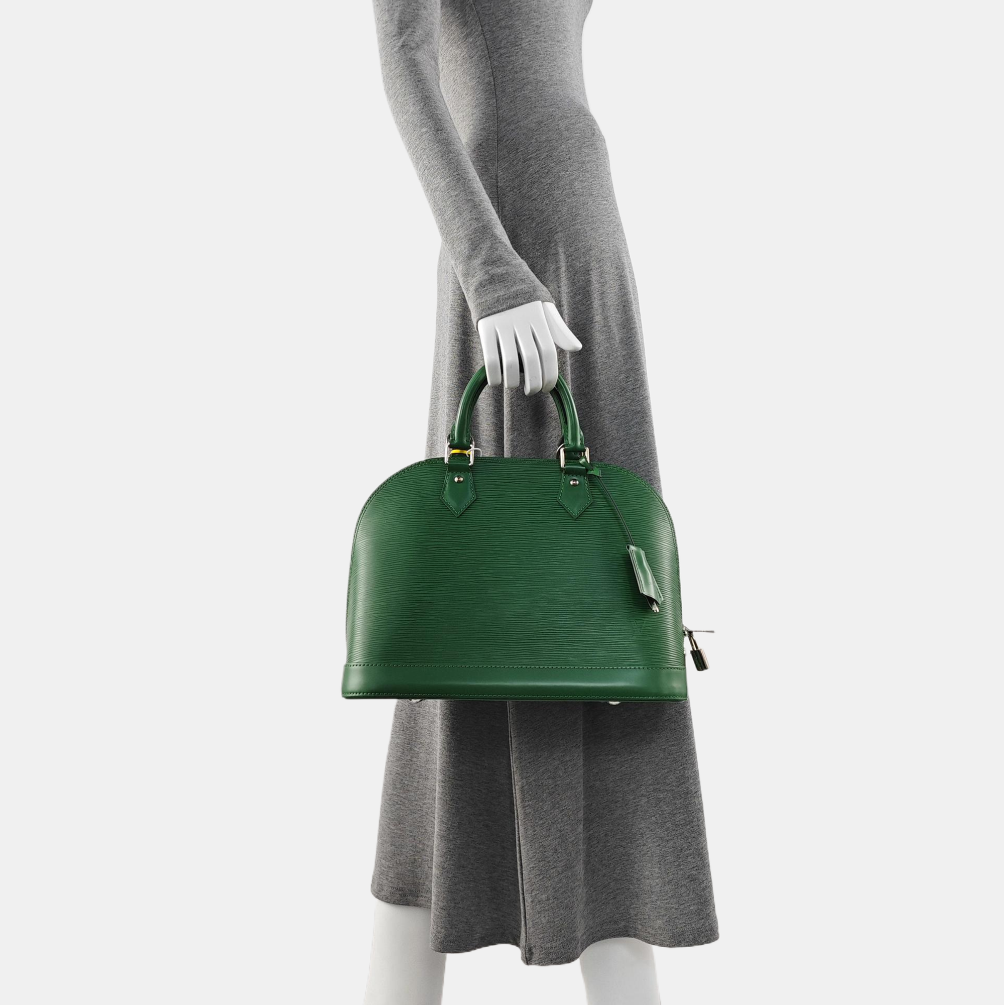Authenticated pre-owned  ALMA PM Epi Green - Top Handle Bag at Looply