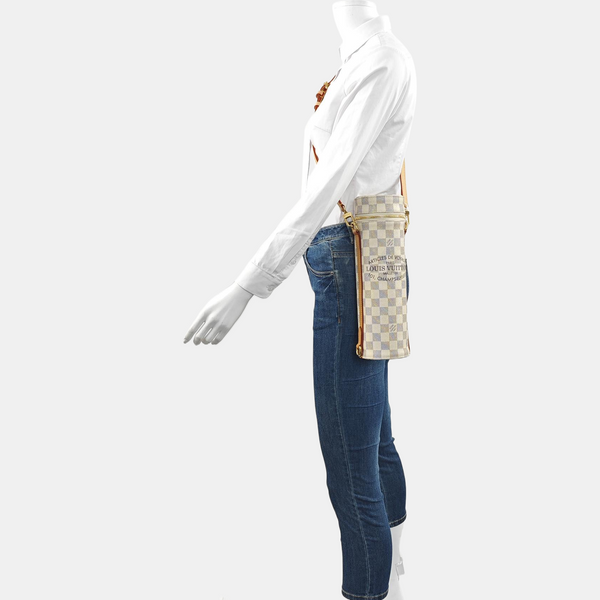AZUR Damier Azur Coated Canvas White