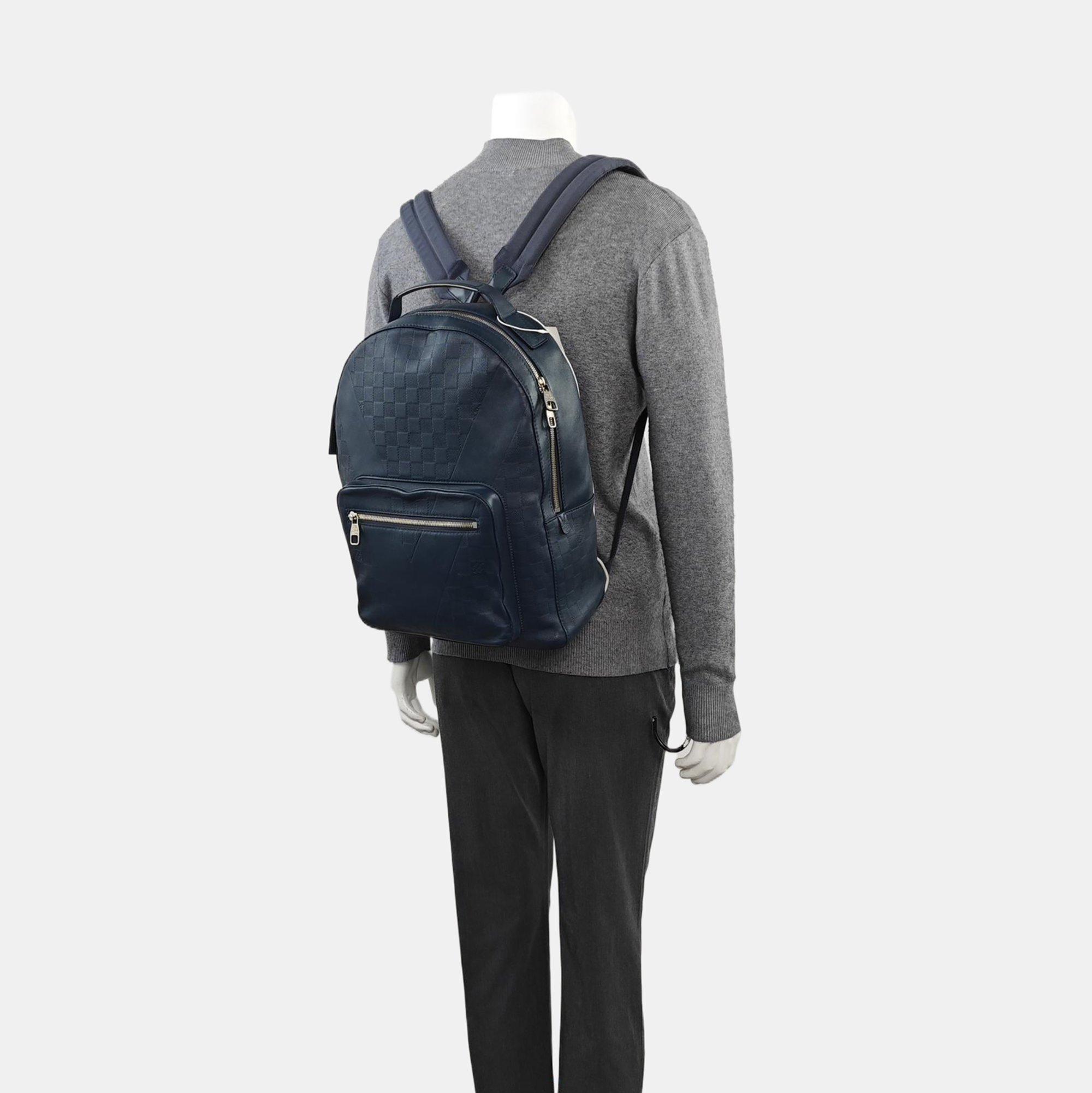 Damier Calfskin Backpack Blue