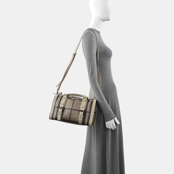 Coated Canvas Shoulder Bag Gray
