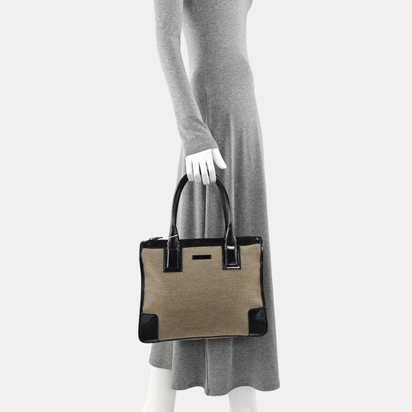 Canvas Top Handle Bag Brown