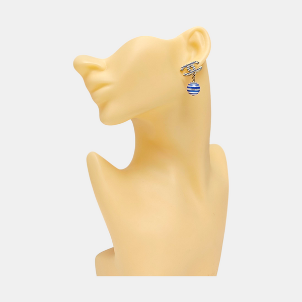 CC Logo Metal Gold Earrings