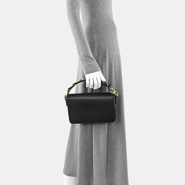Calfskin Top Handle Bag Black