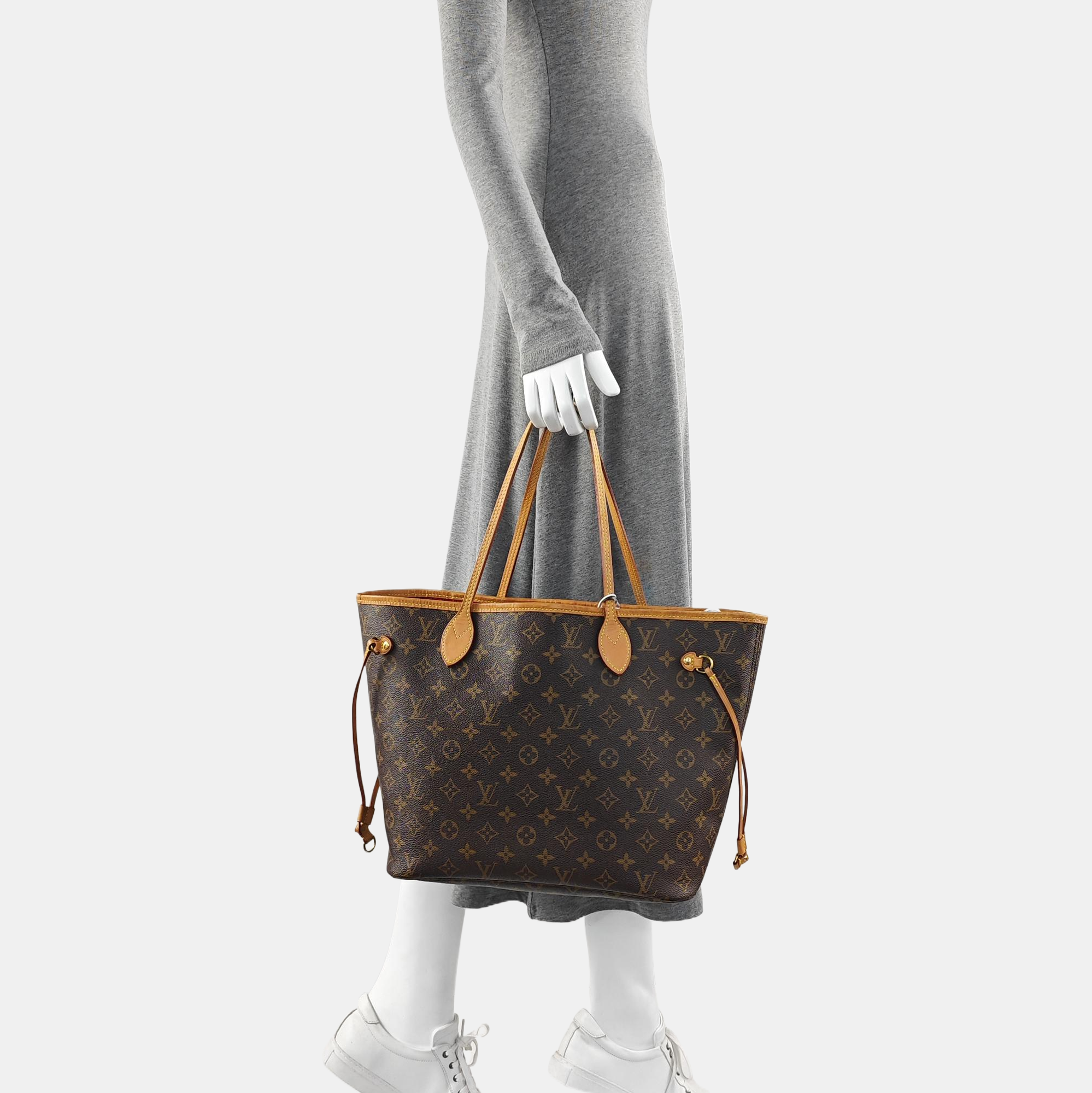 NEVERFULL MM Monogram Coated Canvas Brown