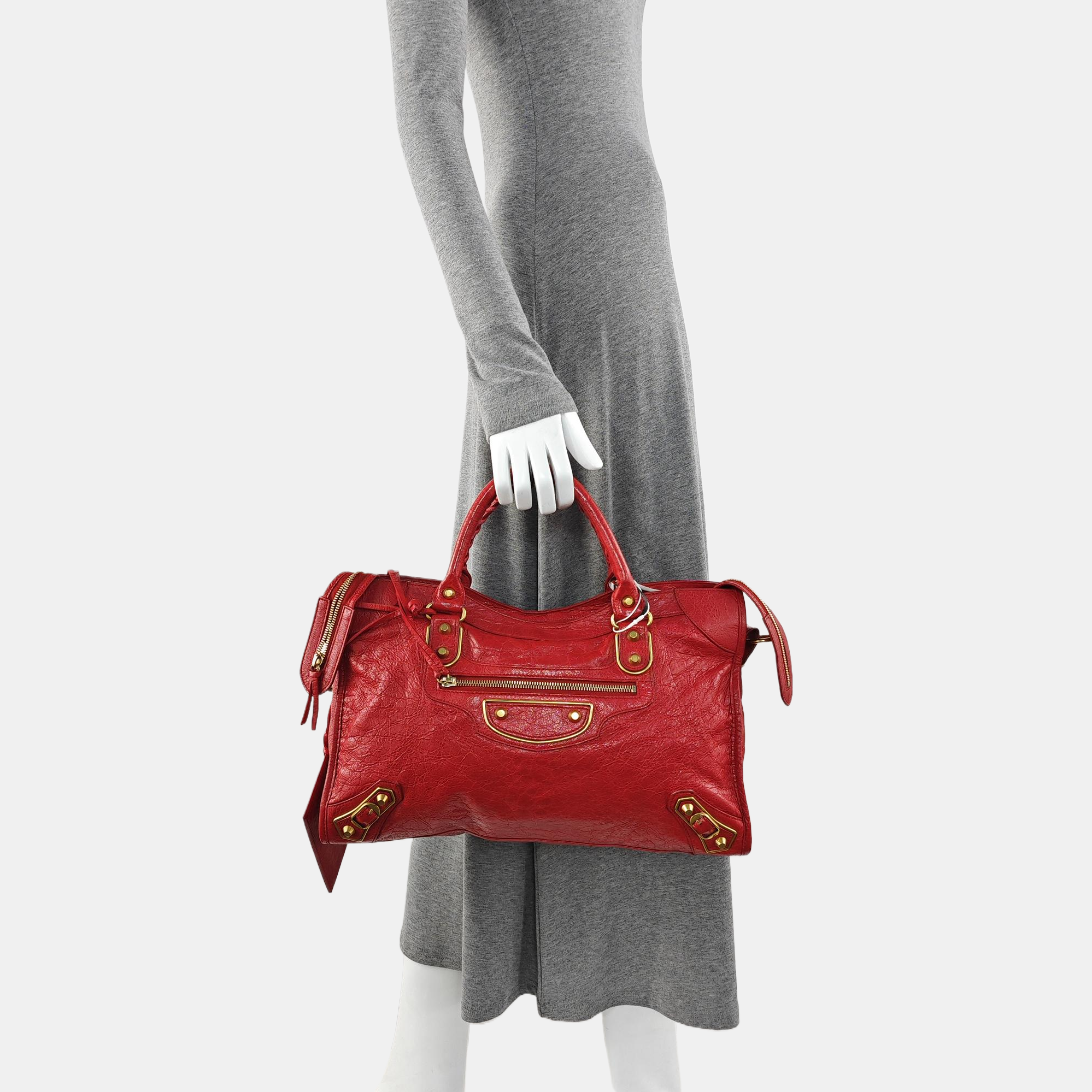Classic City Medium Lambskin Red