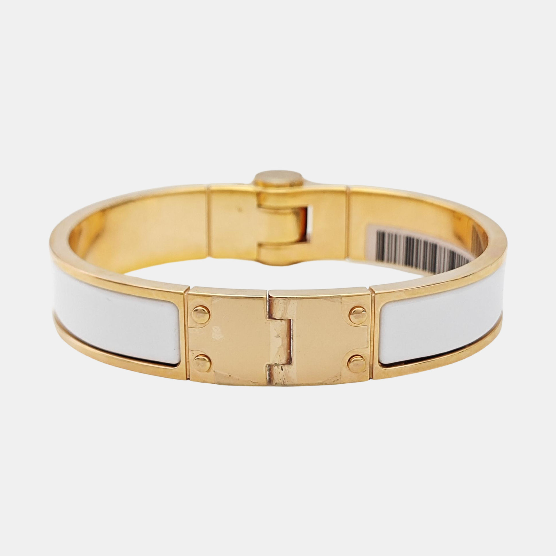Enamel Hinged Bracelet Metal Rose Gold Bangle