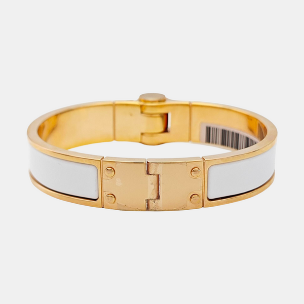 Enamel Hinged Bracelet Metal Rose Gold Bangle