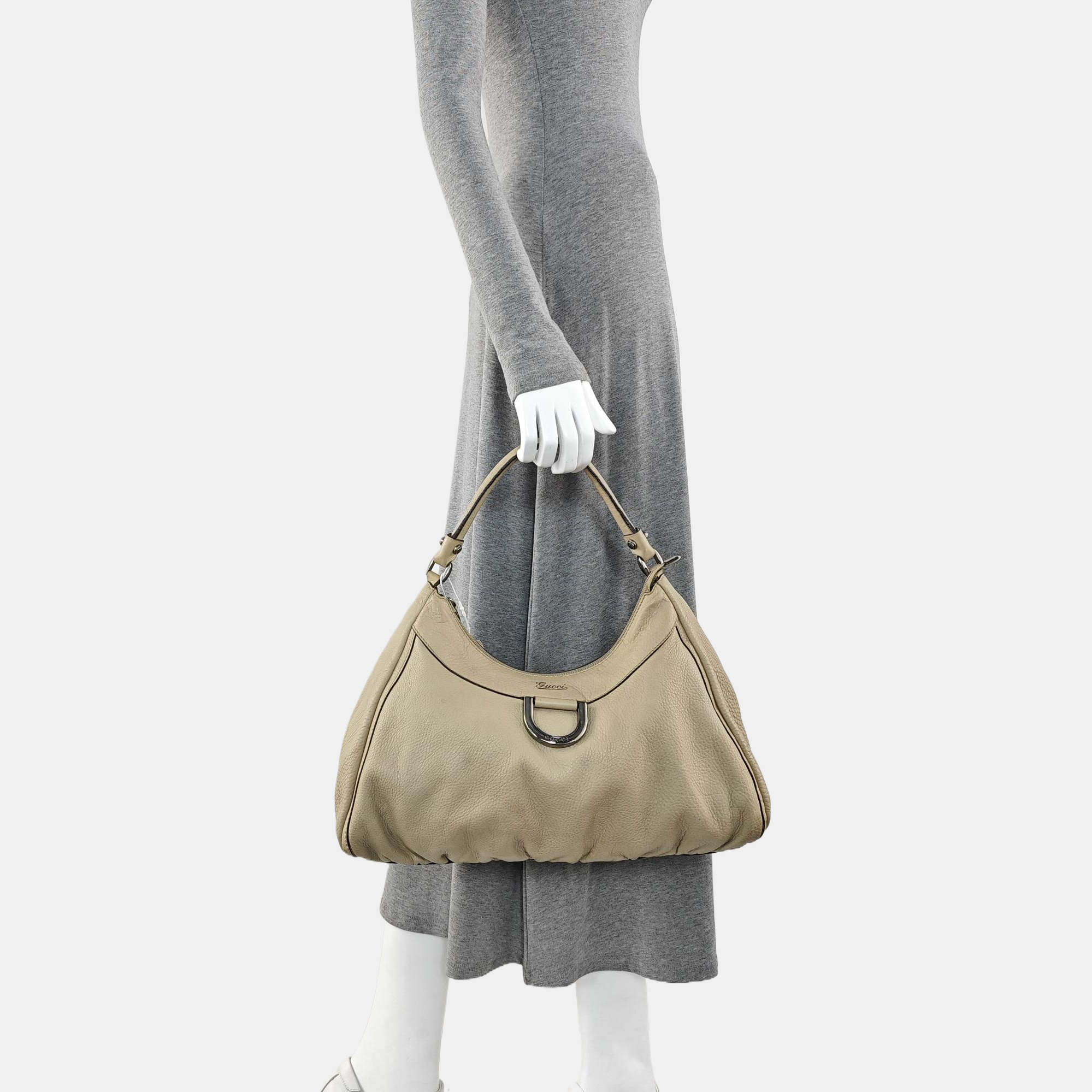 D Gold Monogram Calfskin Beige