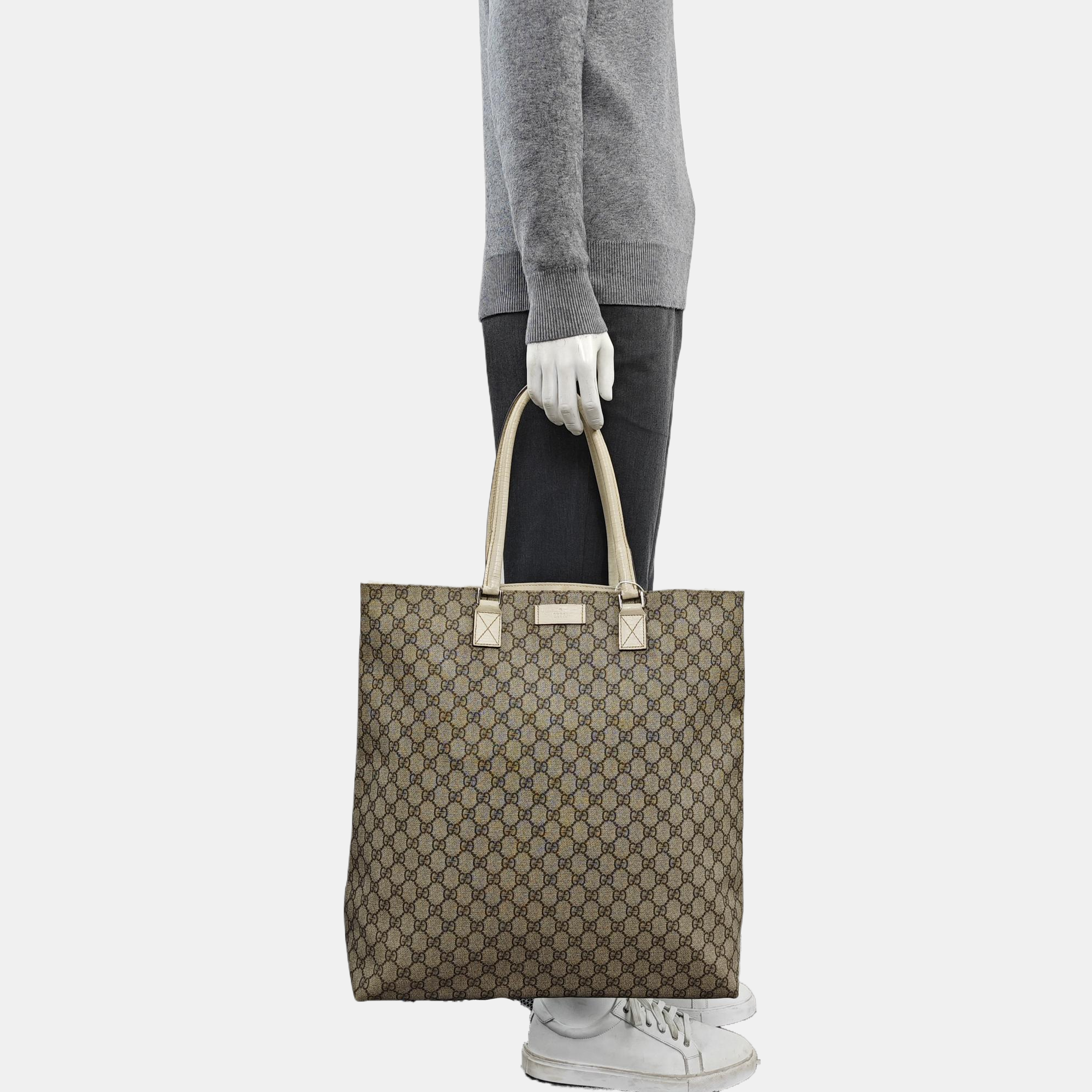 Monogram Coated Canvas Tote Bag Beige
