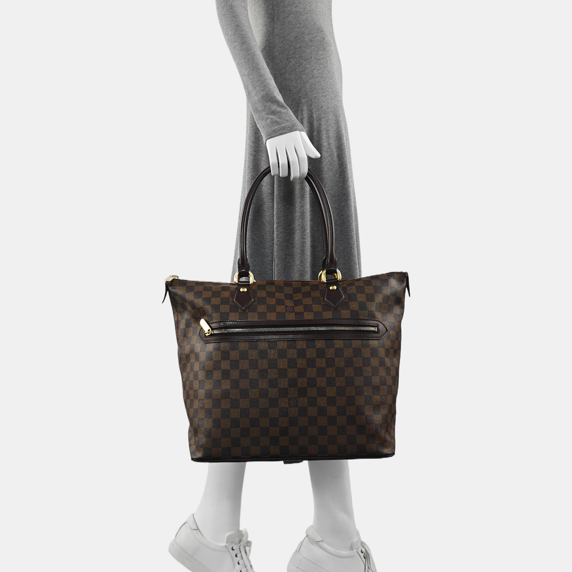 SALEYA Damier Ebene Coated Canvas Brown