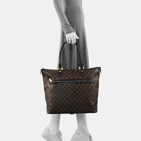SALEYA Damier Ebene Coated Canvas Brown