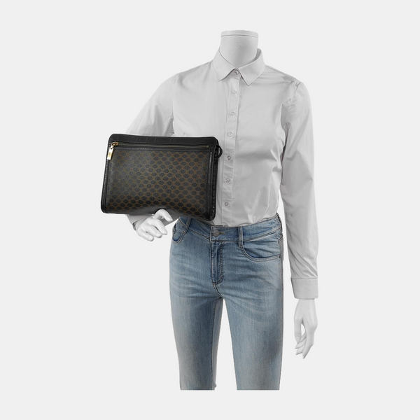 MACADAM CLUTCHES Coated Canvas Black