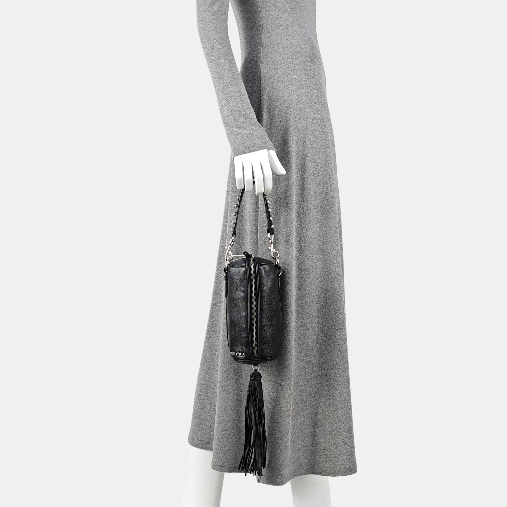 Calfskin Top Handle Bag Black