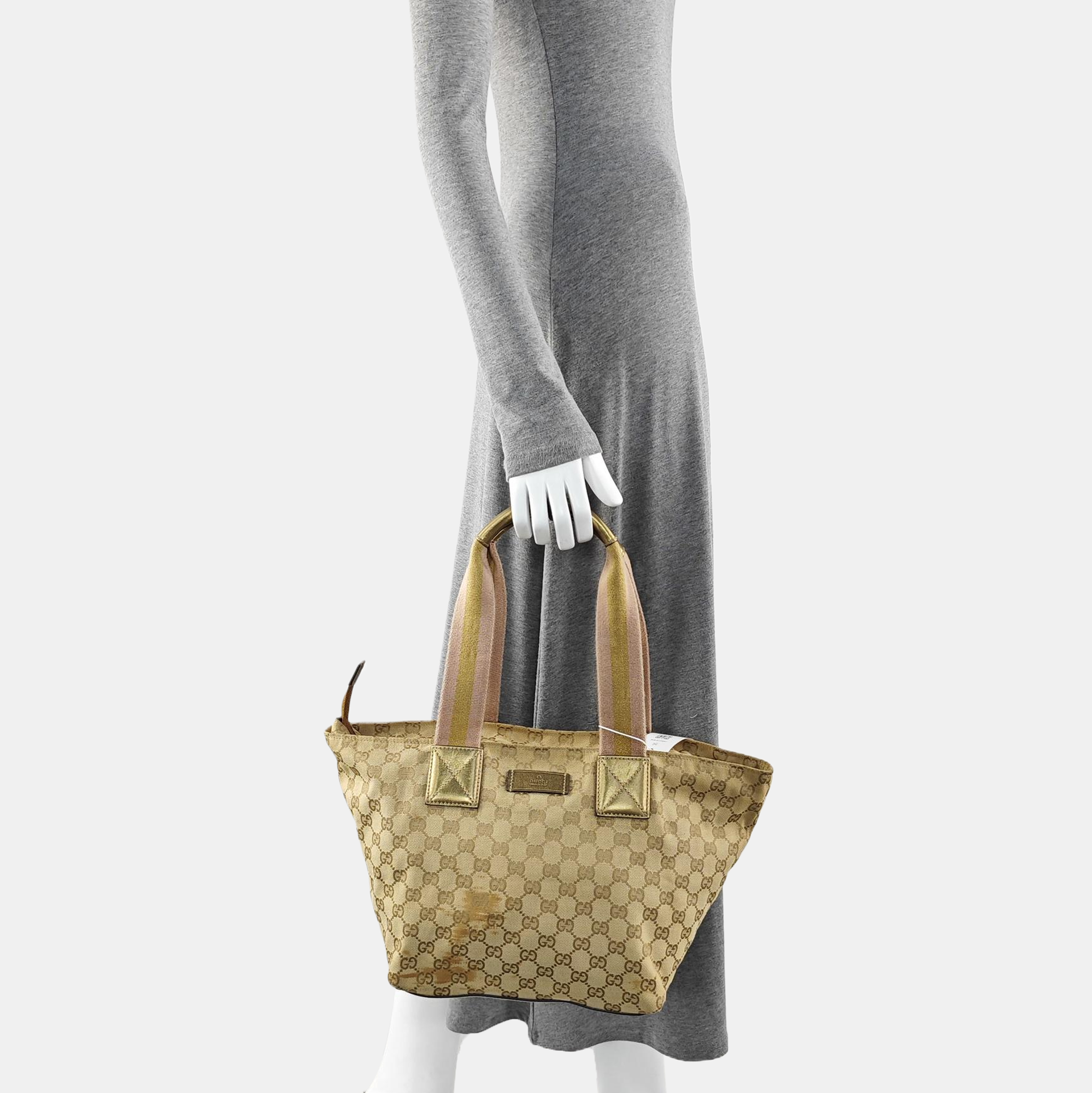 Monogram Canvas Tote Bag Beige