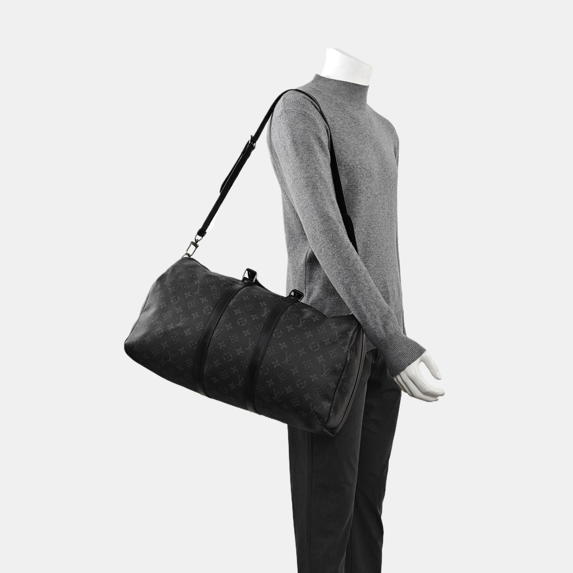 KEEPALL 45 Monogram Coated Canvas Black