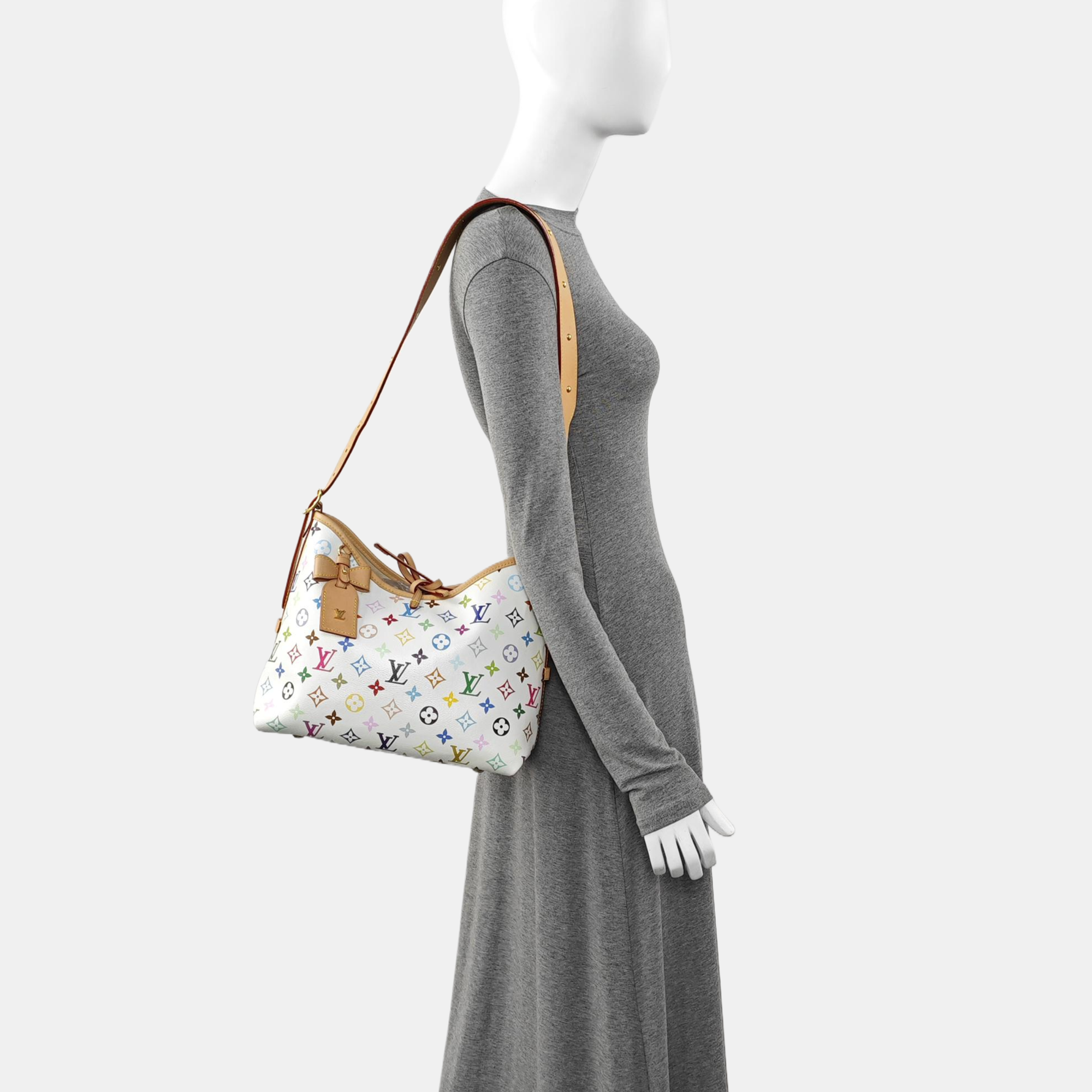 LV × TM CARRYALL PM Monogram Coated Canvas White