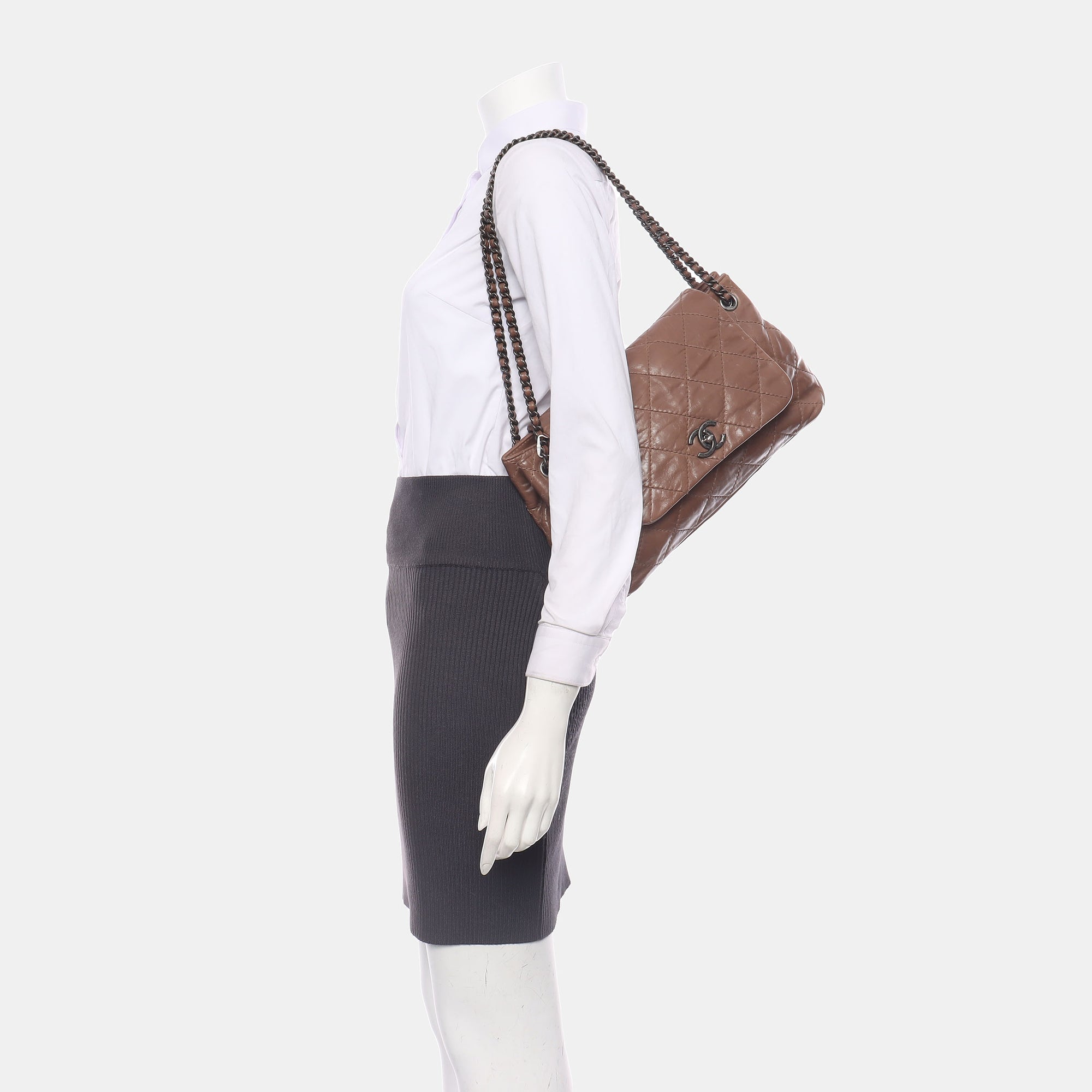 Quilted Calfskin Brown