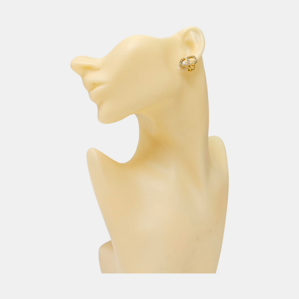 Petit CD Metal Gold Clip On Earrings