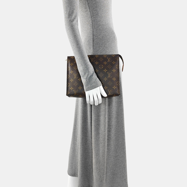 TOILET POCKET 26 Monogram Coated Canvas Brown