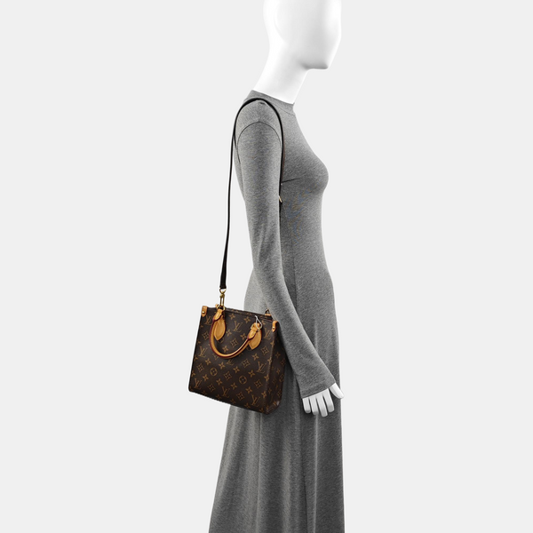 SAC PLAT BB Monogram Coated Canvas Brown