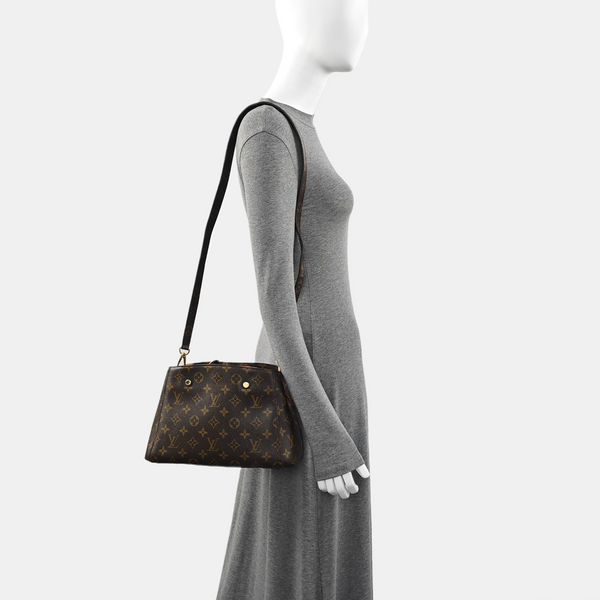 MONTAIGNE BB Monogram Coated Canvas Brown