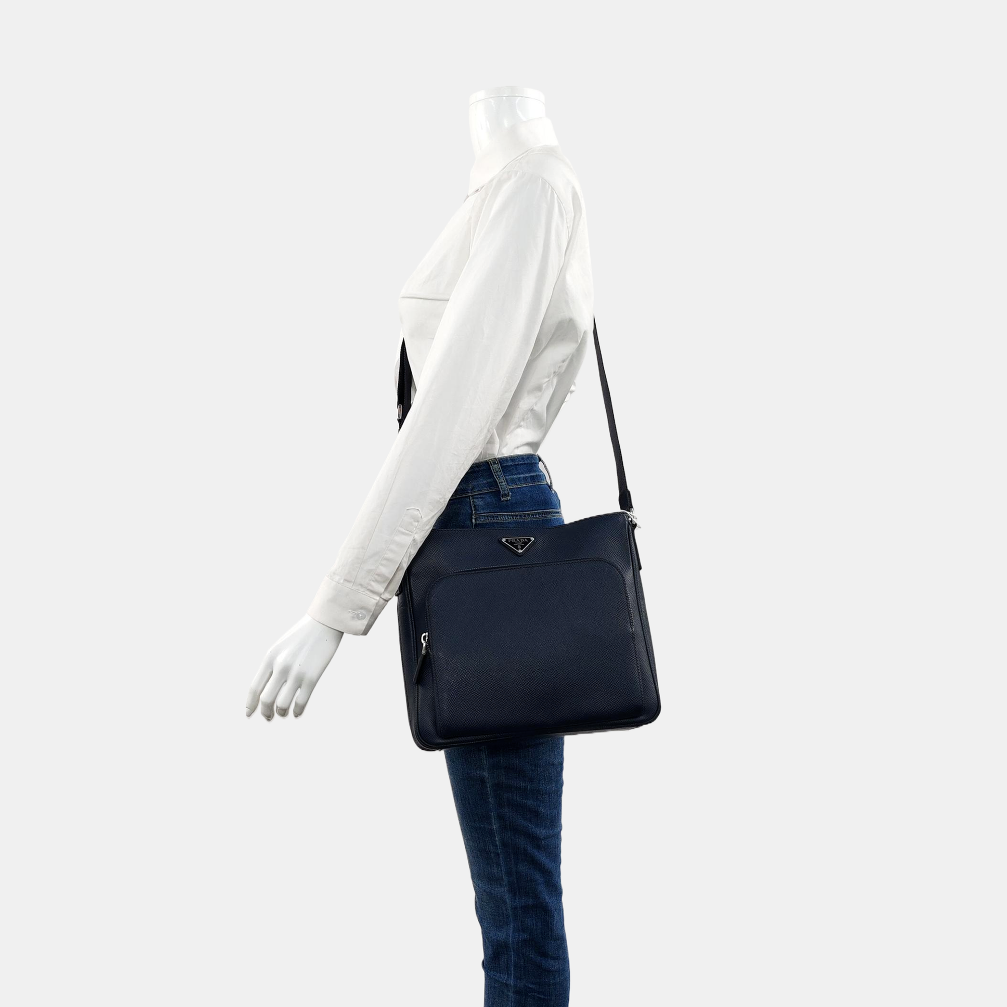 Saffiano Calfskin Tote Bag Blue