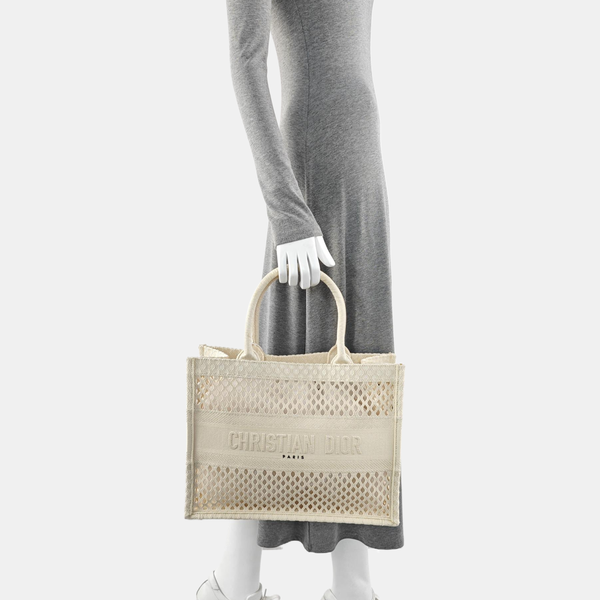Book Tote Medium Fabric White