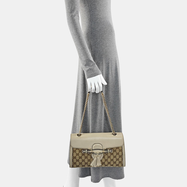 Emily Chain Monogram Canvas Beige