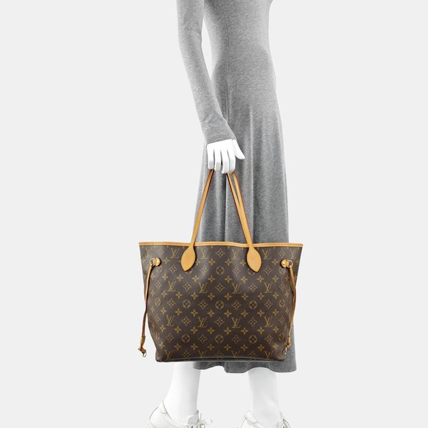 NEVERFULL MM Monogram Coated Canvas Brown