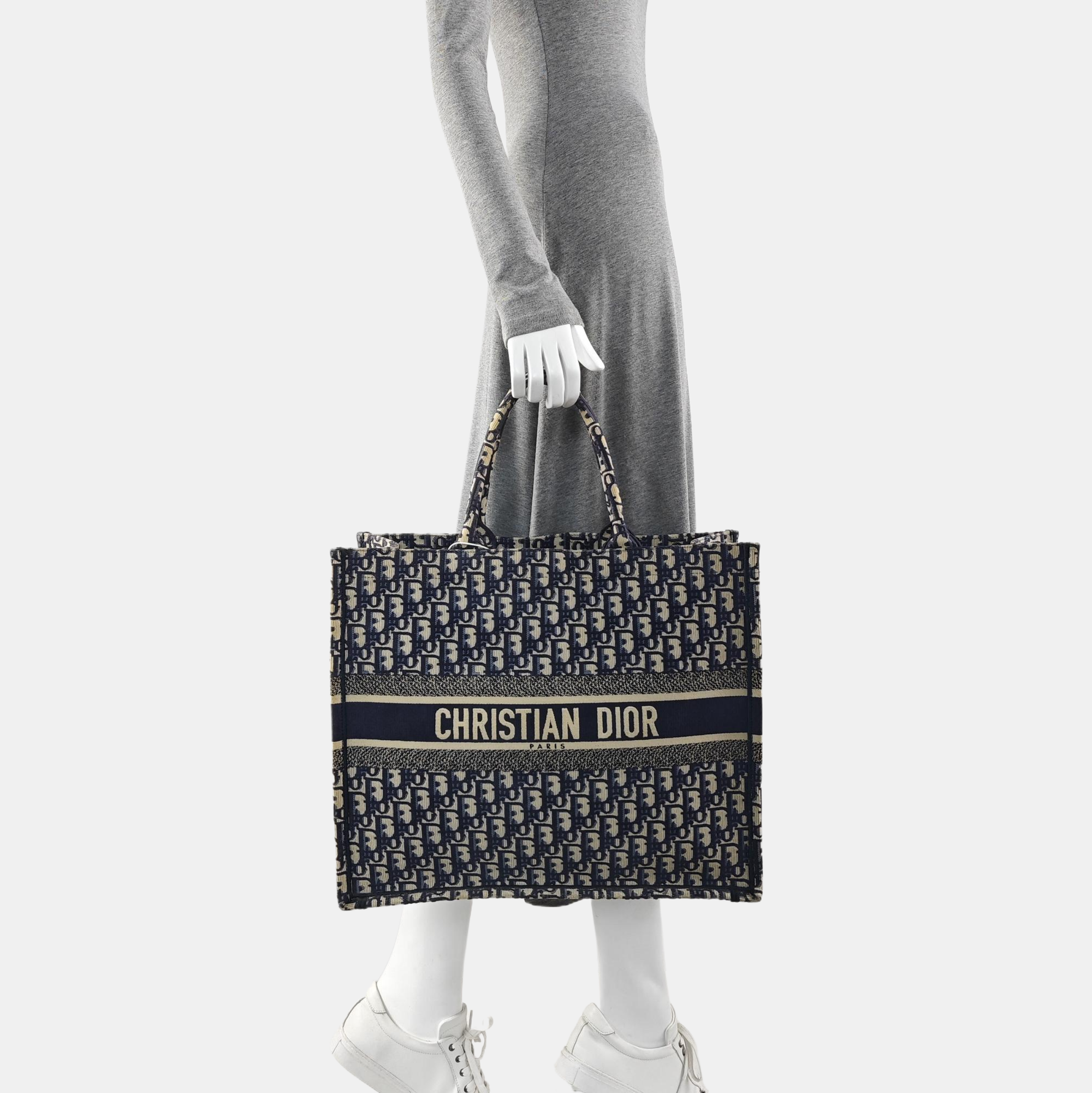 Book Tote Large Oblique Canvas Blue