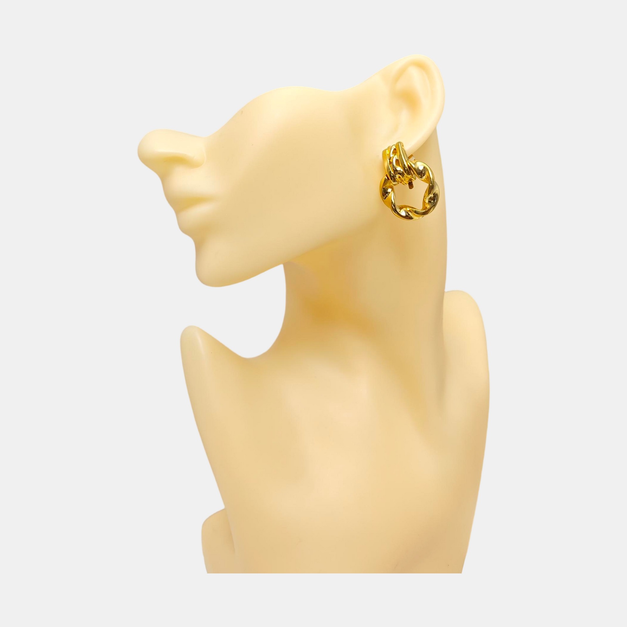 Metal Gold Clip On Earrings