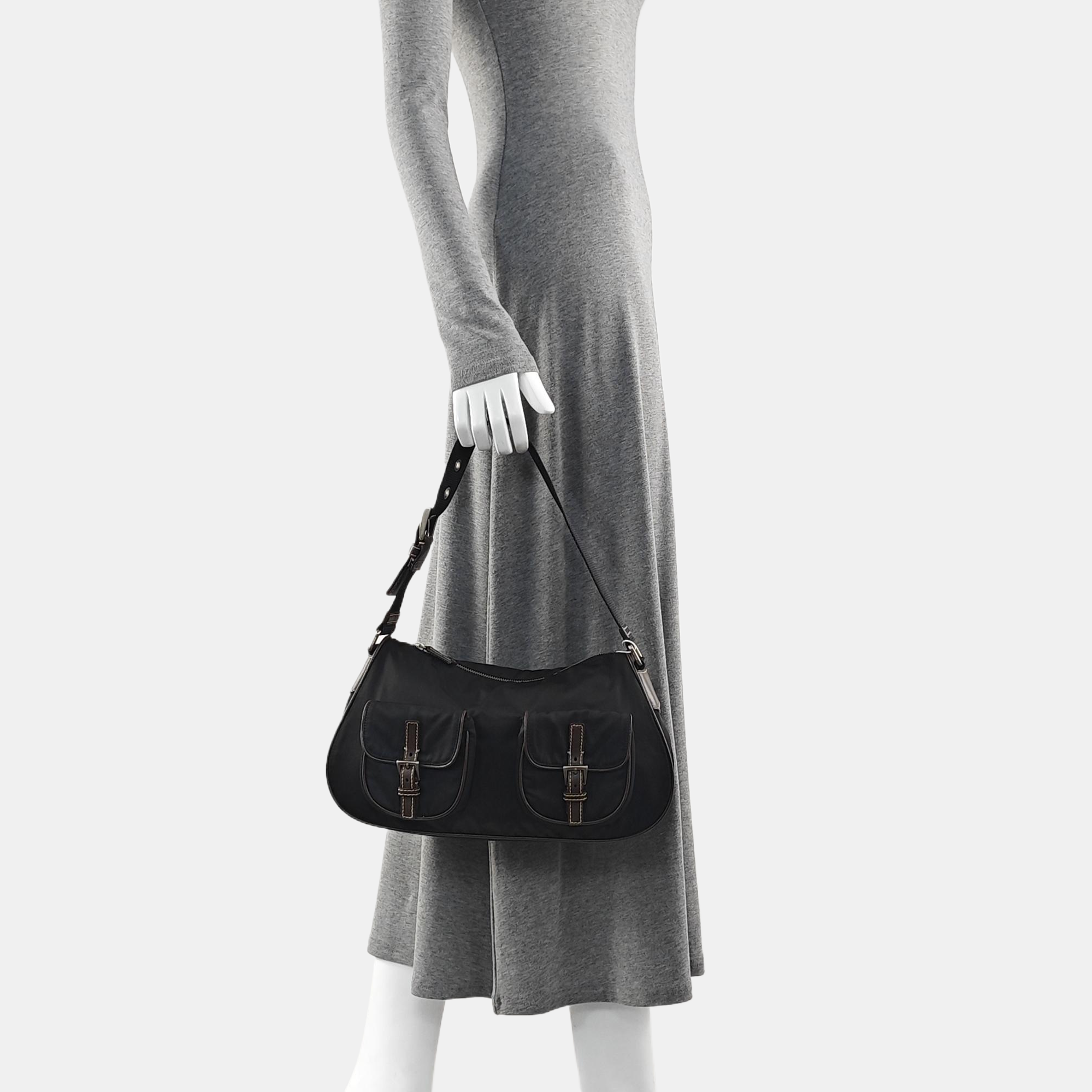 Nylon Shoulder Bag Black