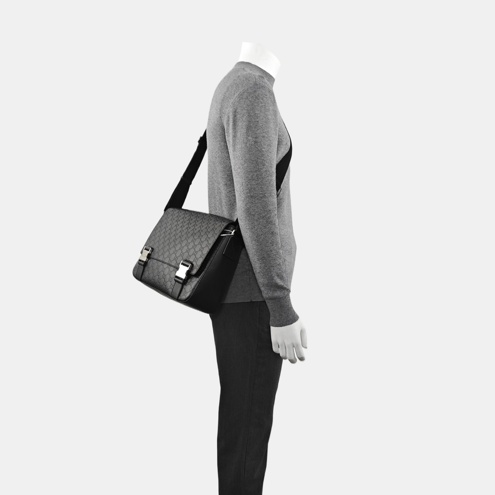 Ligne Shima Monogram Calfskin Black