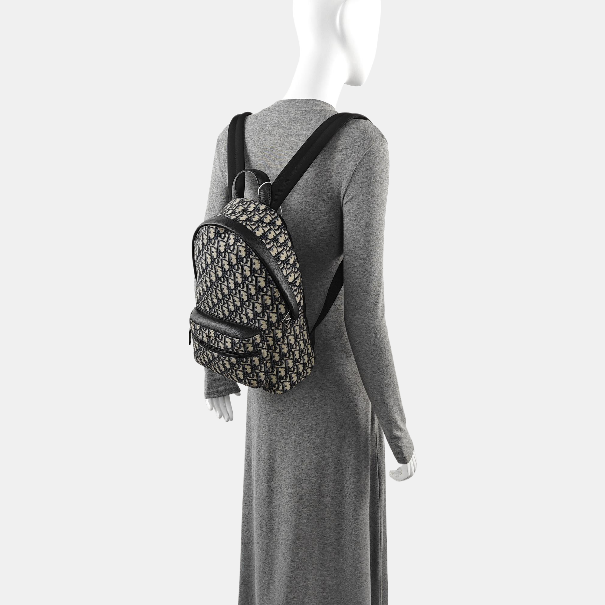 Oblique Canvas Backpack Blue