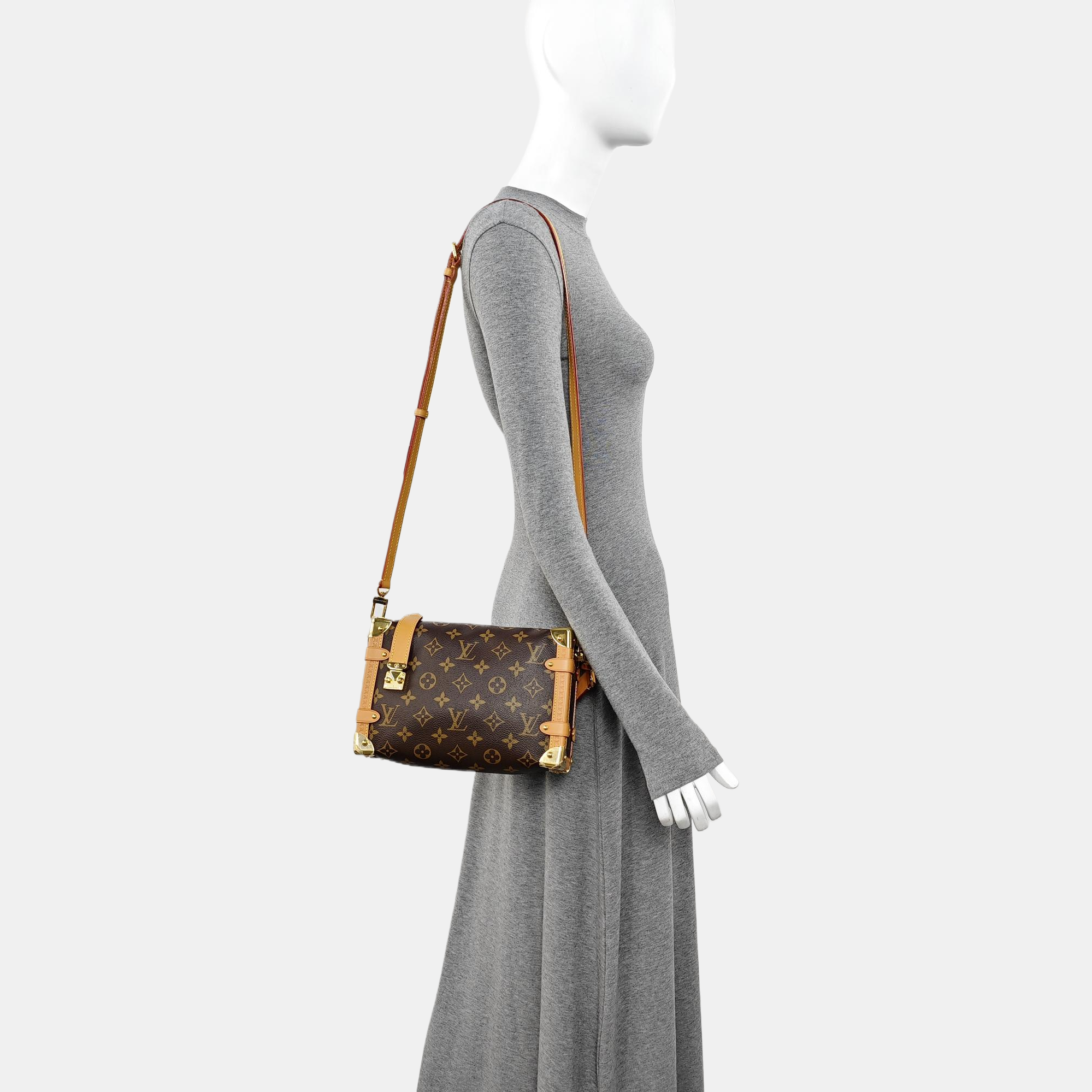 SIDE TRUNK MM Monogram Coated Canvas Brown