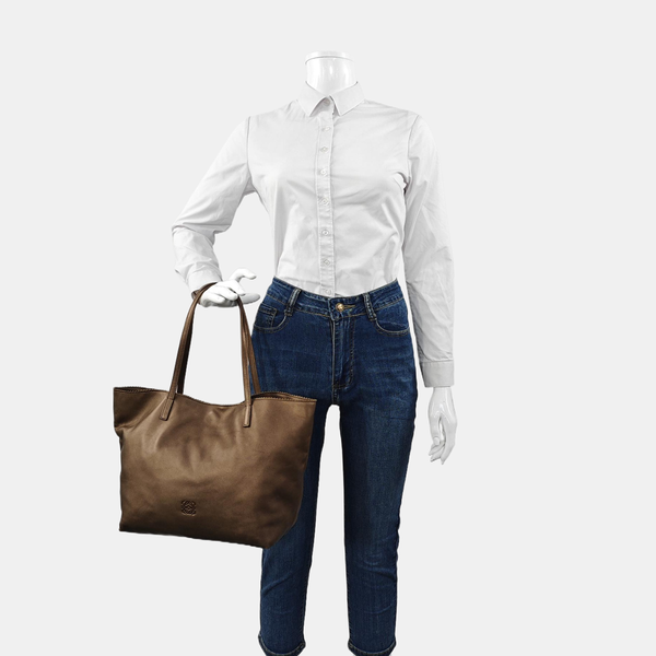 Calfskin Shoulder Bag Beige
