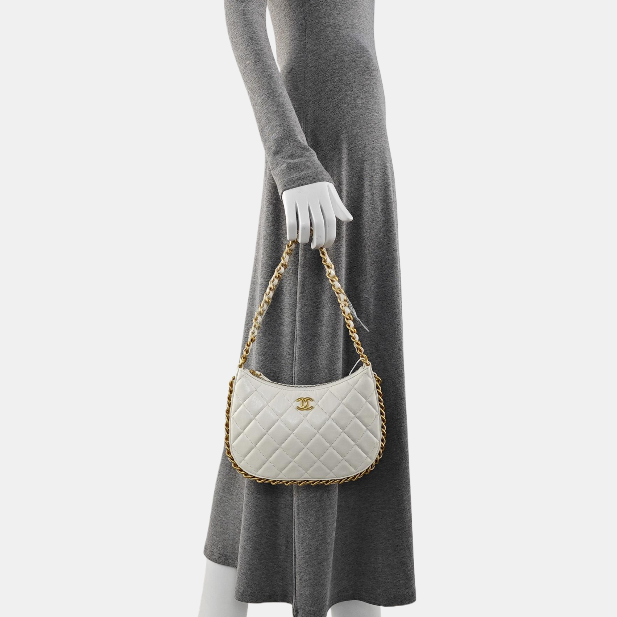 HOBO Small Quilted Lambskin White