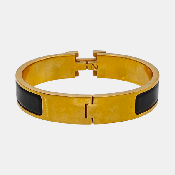Clic H Metal Black Bangle