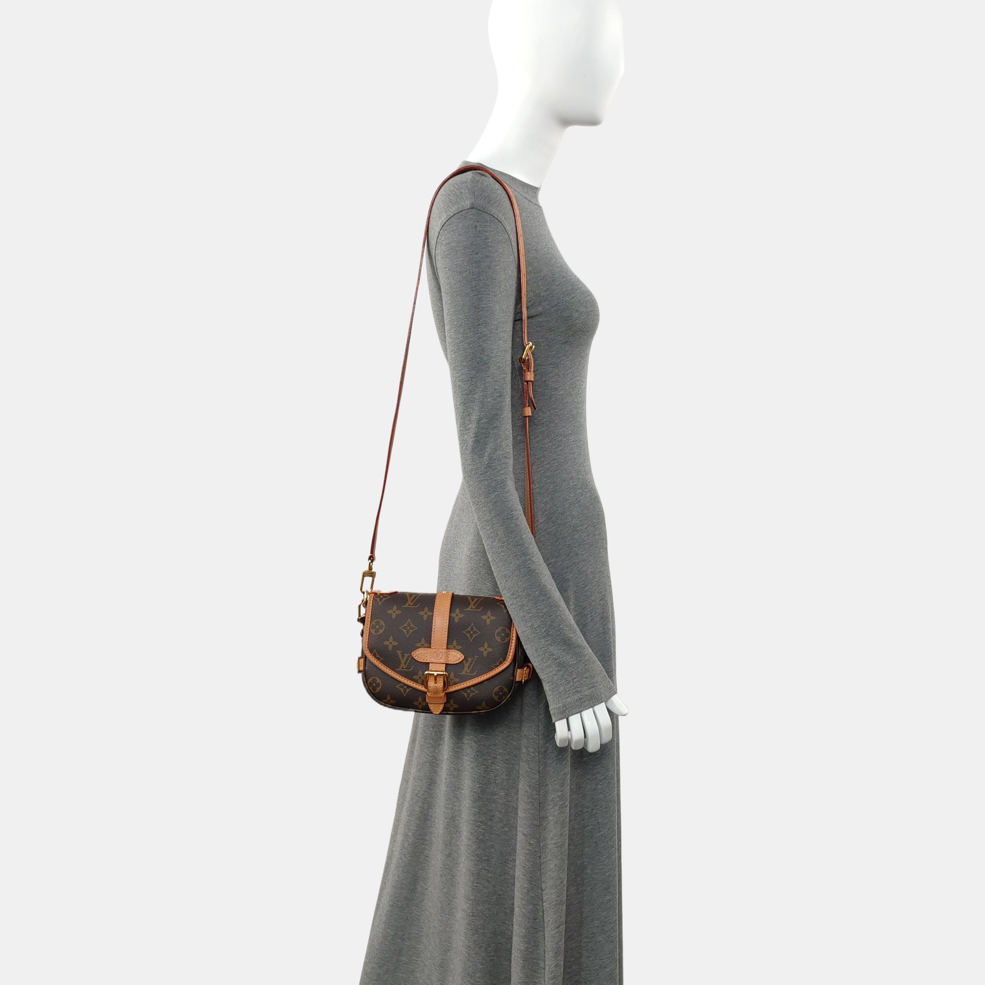 SAUMUR BB Monogram Coated Canvas Brown