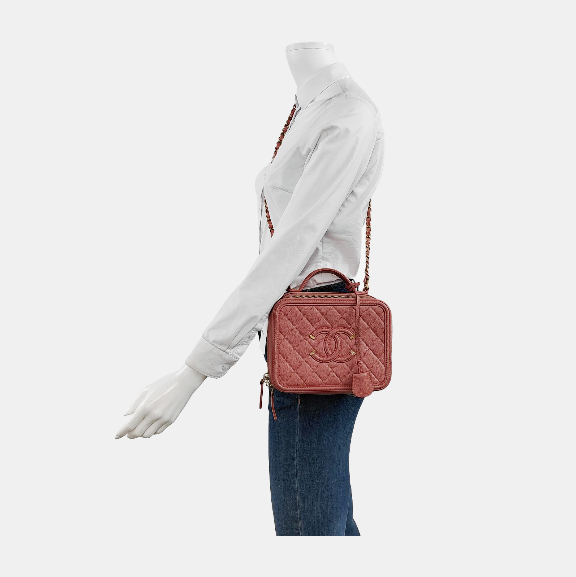 FILIGREE Quilted Grained Calfskin Red