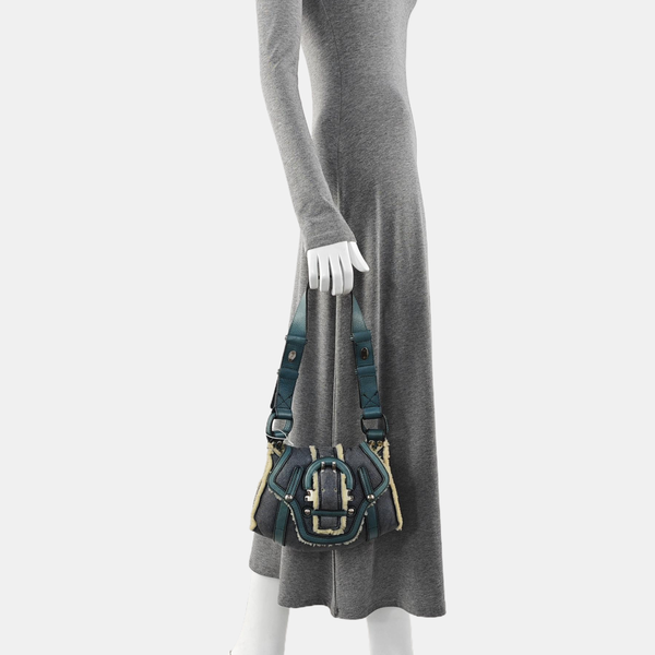 Special Material Top Handle Bag Blue