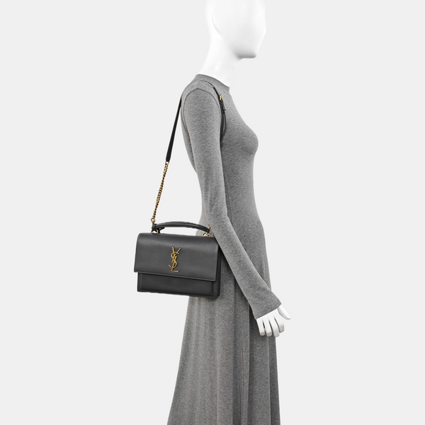 SUNSET Medium Calfskin Gray
