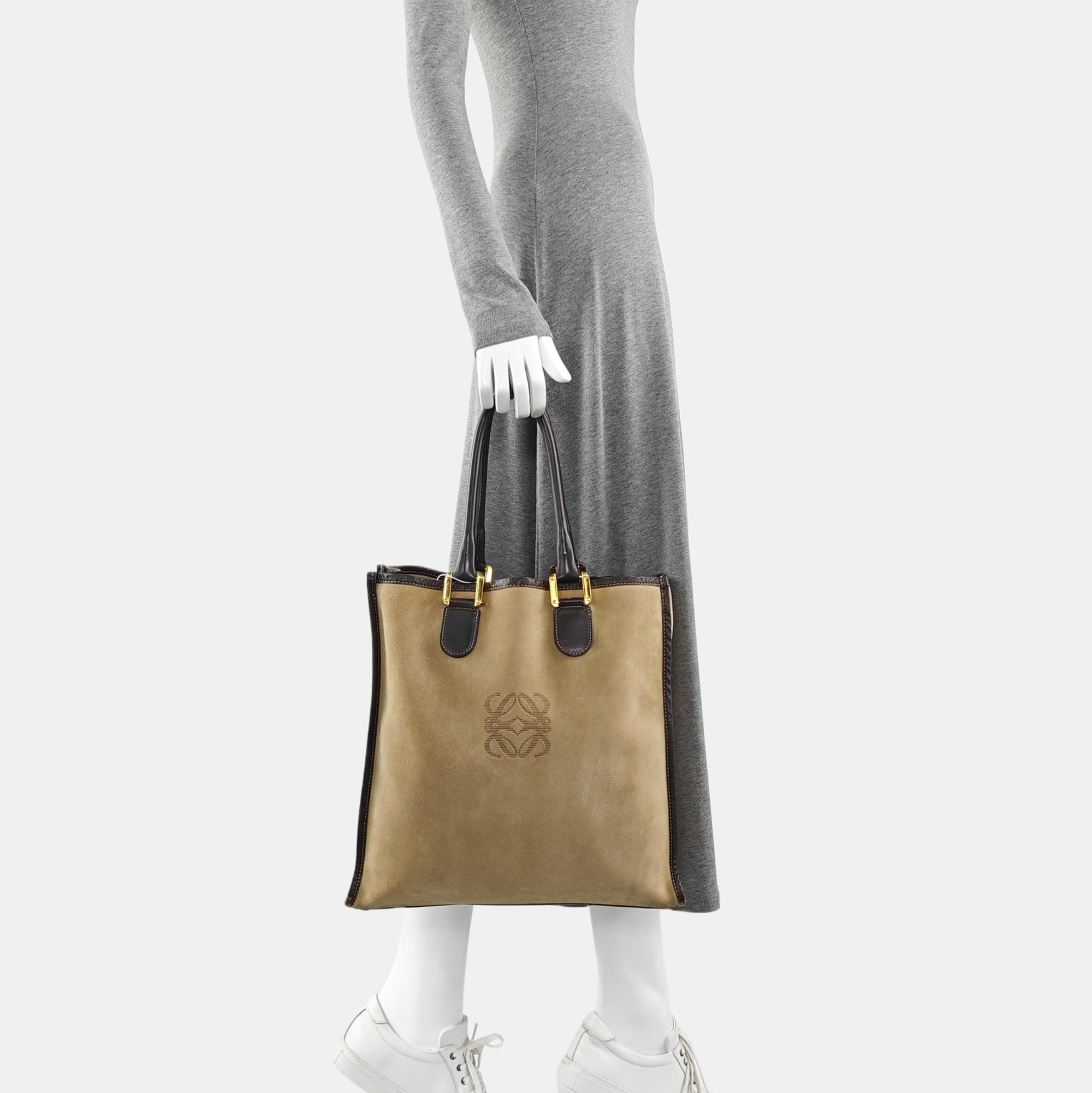 Suede Tote Bag Brown