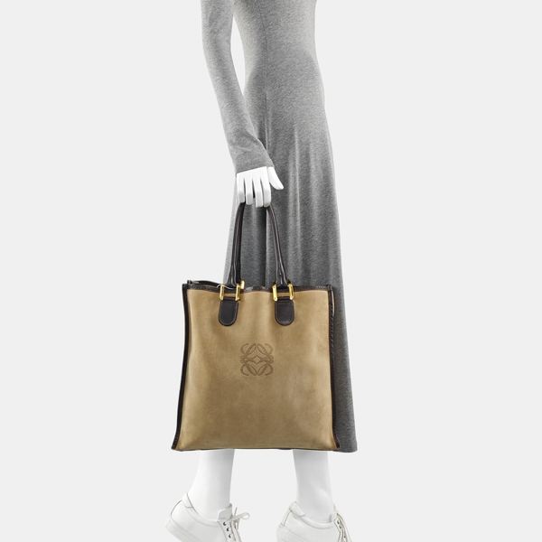 Suede Tote Bag Brown