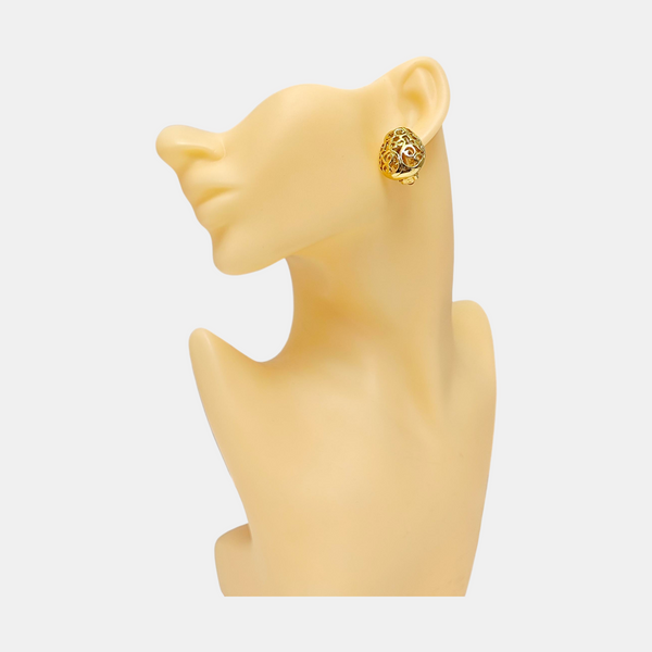 Metal Gold Clip On Earrings